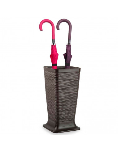 Tradineur - Paragüero de plástico cuadrado, modelo Wind, diseño moderno, soporte para paraguas, decoración, fabricado en España