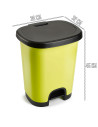 Tradineur - Cubo de basura con pedal - Fabricado en Plástico - Capacidad de 27 Litros - 45 x 38 x 32 cm - Color Amarillo y Negro