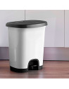 Tradineur - Cubo de basura con pedal - Fabricado en Plástico - Capacidad de 27 Litros - 45 x 38 x 32 cm - Color Azul y Negro