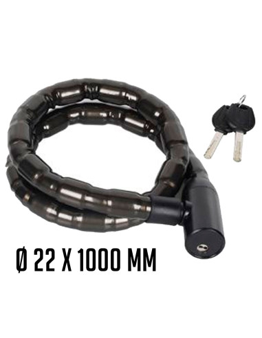 Tradineur - Cadena para motos - Fabricado en Acero revestido - Incluye juego de llaves - Garantiza la seguridad de tu vehículo -
