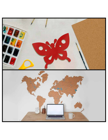 Tradineur - Pack de 6 Láminas de corcho - Grosor de 2 mm - Ideal para decoración, manualidades y organización - 30 x 40 cm 