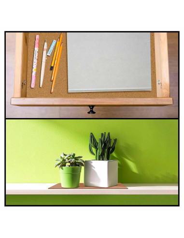 Tradineur - Pack de 6 Láminas de corcho - Grosor de 2 mm - Ideal para decoración, manualidades y organización - 30 x 40 cm 