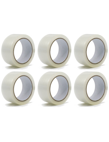 Tradineur - Pack de 6 precintos para embalaje - Multiusos, embalar, sellar, empaquetar, cerrar cajas, resistente al desgarro - 4