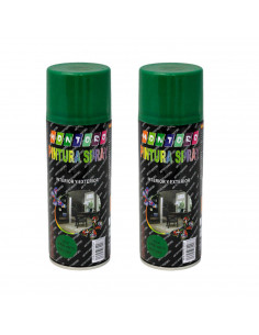 Montoro - Pack de 2 botes de pintura en spray verde hoja A13 400 ml, válido para multitud de superficies de interior y exterior