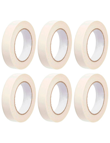 Tradineur - Pack de 6 cintas Adhesiva para pintores - Ideal para Manualidades, Bricolaje, Pintura y Etiquetado - 24 mm x 40 M -