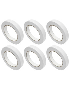 Tradineur - Pack de 6 cintas Adhesiva para pintores - Ideal para Manualidades, Bricolaje, Pintura y Etiquetado - 18 mm x 40 M -