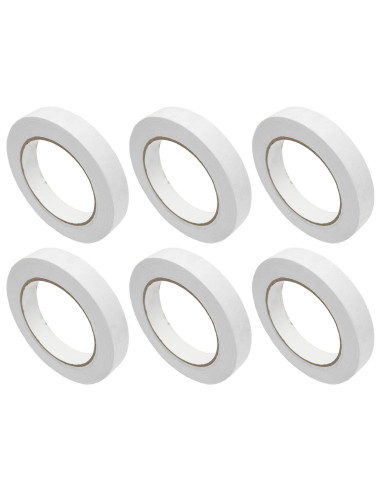 Tradineur - Pack de 6 cintas Adhesiva para pintores - Ideal para Manualidades, Bricolaje, Pintura y Etiquetado - 18 mm x 40 M -