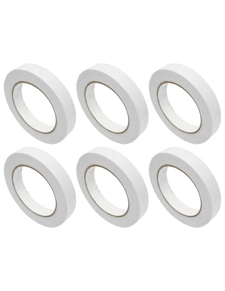 Tradineur - Pack de 6 cintas Adhesiva para pintores - Ideal para Manualidades, Bricolaje, Pintura y Etiquetado - 18 mm x 40 M -