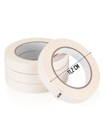 Tradineur - Pack de 6 cintas Adhesiva para pintores - Ideal para Manualidades, Bricolaje, Pintura y Etiquetado - 18 mm x 40 M -