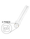 Tradineur - Pack de 2 bombillas de bajo consumo, 2 pines y 2 tubos, G24D-3, 26W equivalente a 130W, 1350 lúmenes, 6400K, luz bla