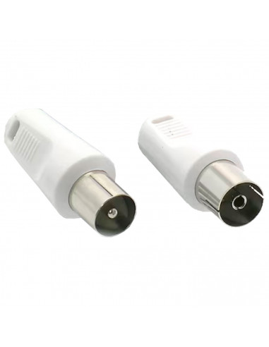 Tradineur - Cable para antena de Televisión - Longitud de 5 Metros - Salidas macho y Hembra - Cable coaxial - Color Blanco