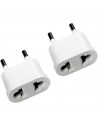 Tradineur - Pack de 2 Adaptadores de Enchufe Plano - Adaptador Sencillo, Enchufe para Oficina, hogar - Color Blanco
