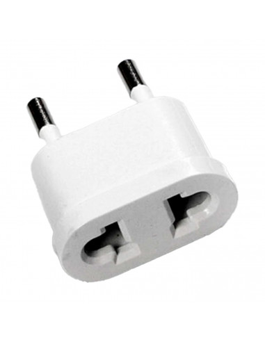 Tradineur - Pack de 2 Adaptadores de Enchufe Plano - Adaptador Sencillo, Enchufe para Oficina, hogar - Color Blanco