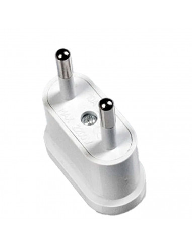 Tradineur - Pack de 2 Adaptadores de Enchufe Plano - Adaptador Sencillo, Enchufe para Oficina, hogar - Color Blanco