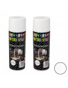 Montoro - Pack 2 botes de pintura en spray blanco brillo A21 400 ml, válido para multitud de superficies de interior y exterior.
