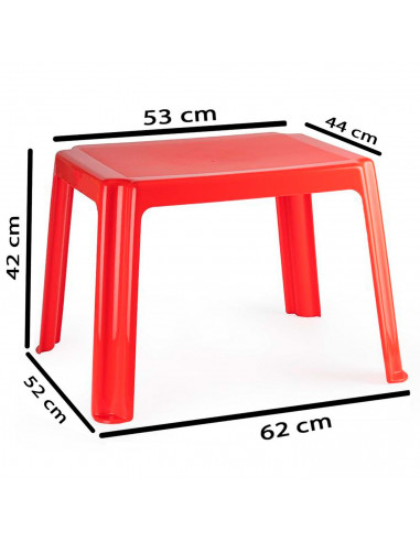 Tradineur - Mesa auxiliar de plástico, mesita baja, niños, polipropileno, estructura sólida, interior y exterior, salón, jardín,