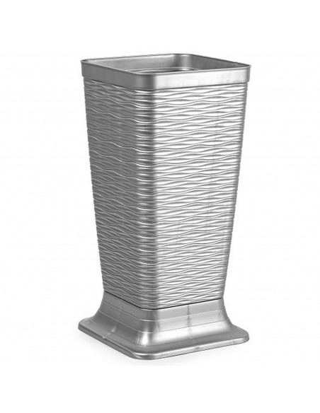 Tradineur - Paragüero de plástico cuadrado, modelo Wind, diseño moderno, soporte para paraguas, decoración, fabricado en España