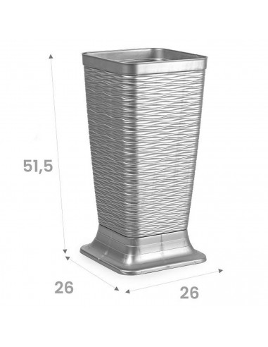 Tradineur - Paragüero de plástico cuadrado, modelo Wind, diseño moderno, soporte para paraguas, decoración, fabricado en España