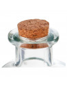 Tradineur - Pack de 3 botellas de vidrio, frascas con tapón de corcho, reutilizables, rellenables, licores, aceite, agua, vino,