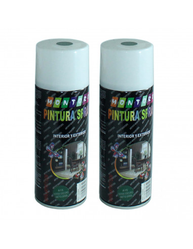 Montoro - Pack de 2 botes de pintura en spray verde oscuro A15 400 ml, válido para multitud de superficies de interior y exterio