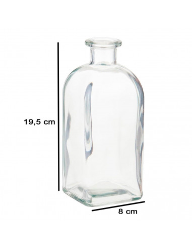 Tradineur - Pack de 3 botellas de vidrio, frascas con tapón de corcho, reutilizables, rellenables, licores, aceite, agua, vino,