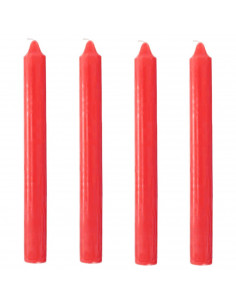 Tradineur - Pack de 4 velas alargadas, cirios de mesa cilíndricos, parafina y mecha de algodón, sin perfume, rituales y ceremoni