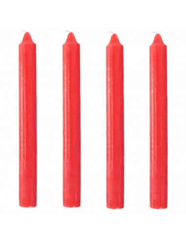 Tradineur - Pack de 4 velas alargadas, cirios de mesa cilíndricos, parafina y mecha de algodón, sin perfume, rituales y ceremoni