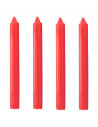 Tradineur - Pack de 4 velas alargadas, cirios de mesa cilíndricos, parafina y mecha de algodón, sin perfume, rituales y ceremoni