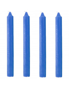 Tradineur - Pack de 4 velas alargadas, cirios de mesa cilíndricos, parafina y mecha de algodón, sin perfume, rituales y ceremoni