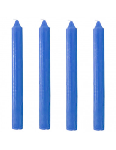 Tradineur - Pack de 4 velas alargadas, cirios de mesa cilíndricos, parafina y mecha de algodón, sin perfume, rituales y ceremoni