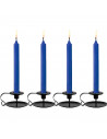 Tradineur - Pack de 4 velas alargadas, cirios de mesa cilíndricos, parafina y mecha de algodón, sin perfume, rituales y ceremoni