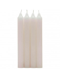 Tradineur - Pack de 4 velas alargadas, cirios de mesa cilíndricos, parafina y mecha de algodón, sin perfume, rituales y ceremoni