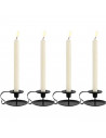 Tradineur - Pack de 4 velas alargadas, cirios de mesa cilíndricos, parafina y mecha de algodón, sin perfume, rituales y ceremoni