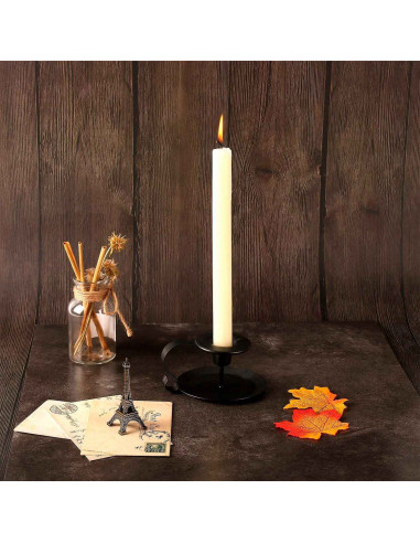 Tradineur - Pack de 4 velas alargadas, cirios de mesa cilíndricos, parafina y mecha de algodón, sin perfume, rituales y ceremoni