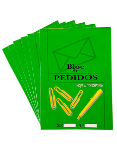 Tradineur - Pack de 6 talonarios de pedidos con hojas autocopiativas, bloc, libreta para propuestas de pedido, presupuestos, neg