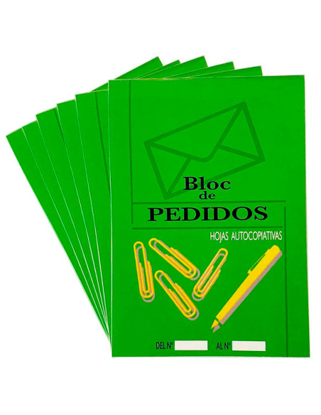 Tradineur - Pack de 6 talonarios de pedidos con hojas autocopiativas, bloc, libreta para propuestas de pedido, presupuestos, neg