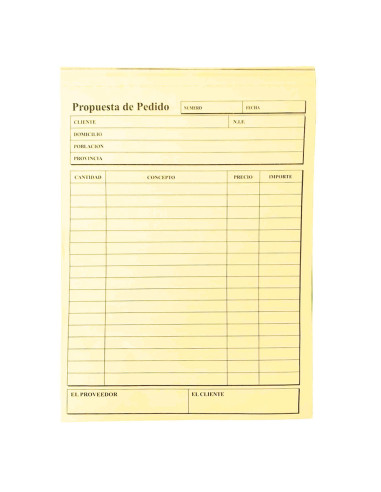 Tradineur - Pack de 6 talonarios de pedidos con hojas autocopiativas, bloc, libreta para propuestas de pedido, presupuestos, neg