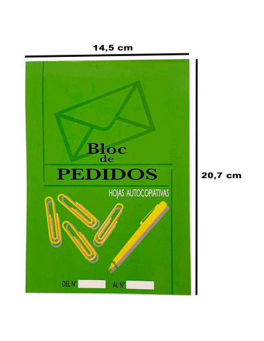 Tradineur - Pack de 6 talonarios de pedidos con hojas autocopiativas, bloc, libreta para propuestas de pedido, presupuestos, neg