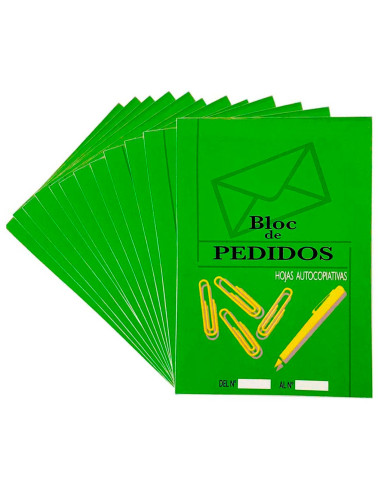Tradineur - Pack de 6 talonarios de pedidos con hojas autocopiativas, bloc, libreta para propuestas de pedido, presupuestos, neg