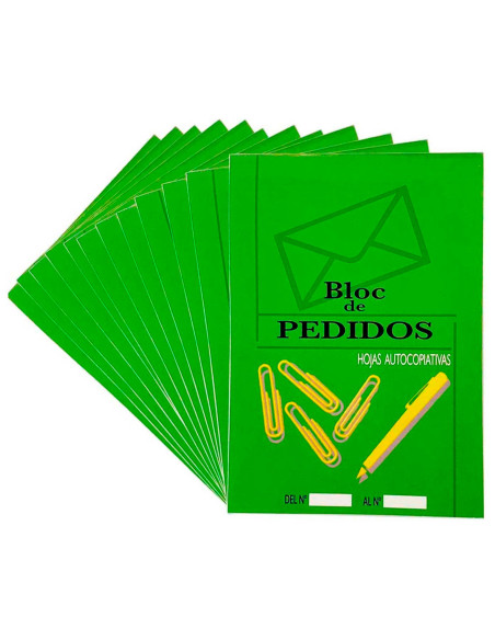 Tradineur - Pack de 6 talonarios de pedidos con hojas autocopiativas, bloc, libreta para propuestas de pedido, presupuestos, neg