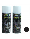 Montoro - Pack 2 botes de pintura en negro satinado  SA01 400 ml, válido para multitud de superficies de interior y exterior. Pi