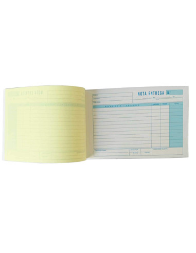Tradineur - Pack de 12 talonarios de notas de entrega, 50 hojas, 25 juegos original + copia, autocopiativas, matriz de corte y t