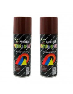 Montoro - Pack 2 botes de pintura en spray marrón real A33 400 ml, válido para multitud de superficie de interior y exterior