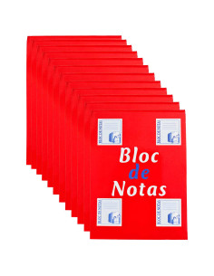 Tradineur - Pack de 12 tacos de notas blancas, 125 hojas lisas, incluyen matriz de corte y tapas de cartón, anotaciones - 120 x