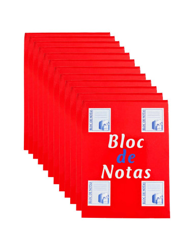 Tradineur - Pack de 12 tacos de notas blancas, 125 hojas lisas, incluyen matriz de corte y tapas de cartón, anotaciones - 120 x