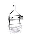 Tradineur - Estantería de baño de metal cromado, 3 niveles y gancho para colgar, organizador de productos de aseo, higiene, pare