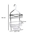 Tradineur - Estantería de baño de metal cromado, 3 niveles y gancho para colgar, organizador de productos de aseo, higiene, pare