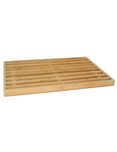Tradineur - Tabla para cortar pan de bambú, rejilla extraíble, duradera y resistente, material natural, ecológico, fácil de vaci