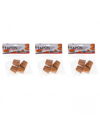 Tradineur - Pack de 12 tapones cónicos de corcho para botellas, garrafas, botes, frascos, bar, restaurante, vino, aceite - 30 x