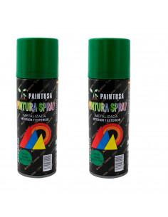 Montoro - Pack 2 botes de pintura en spray verde metalizado M302 200 ml, válido para multtud de superficies de interior y exteri